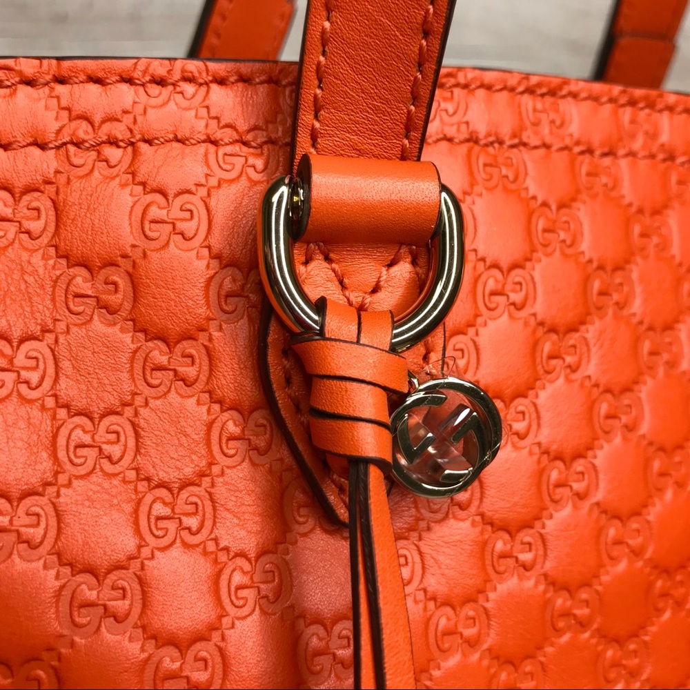 Gucci Orange Guccissima GG Logo Bree Crossbody Bag - Picture 11 of 15